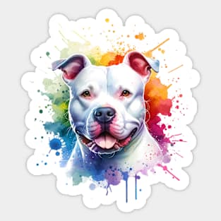 White Pitbull American Staffordshire Terrier Bully Dog Artwork Sticker